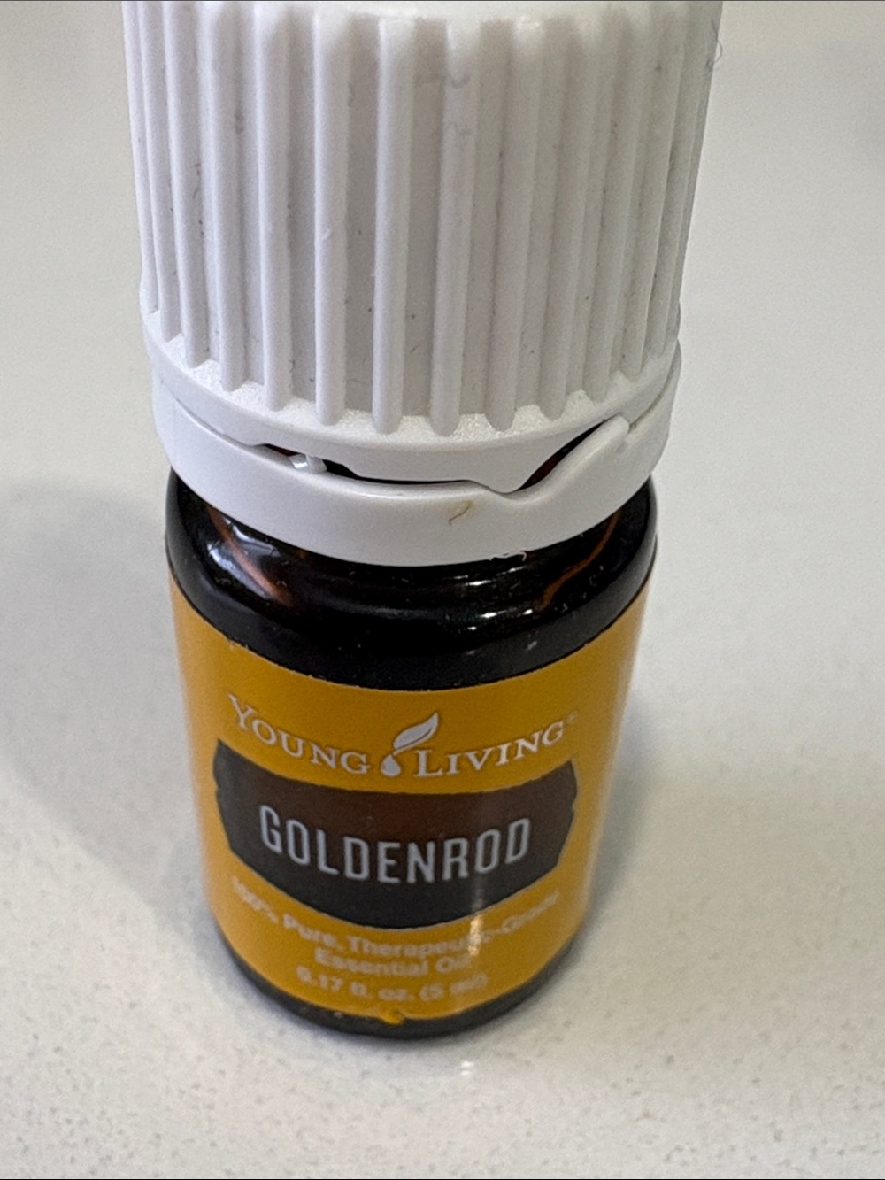 Young Living Goldenrod Essential Oil Bottle - Yellow and White